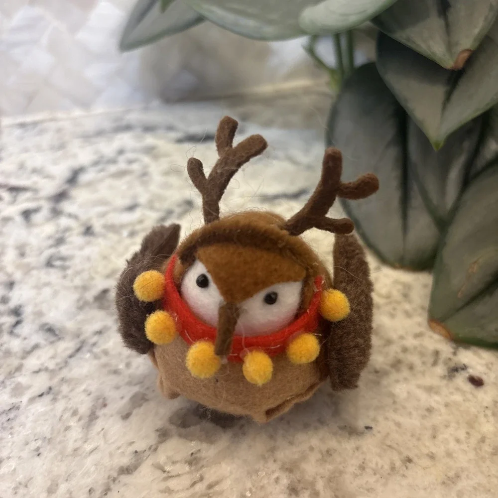 Felt Bird Ornaments Featherly Friends Wondershop Set Of 7 Christmas Tree Santa